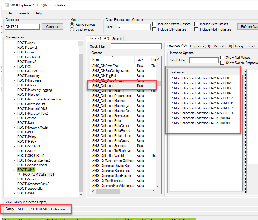 http://localhost/AdminService/v2/Collection returns the same as Select * FROM SMS_Collection