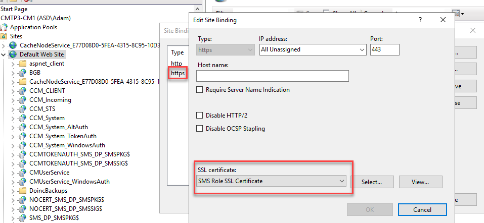 HTTPS enabled and new Cert attached